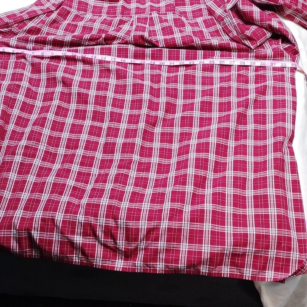 Harbor Bay Red and White Casual Button Down Men's Shirt Size 5XLT - Picture 11 of 12